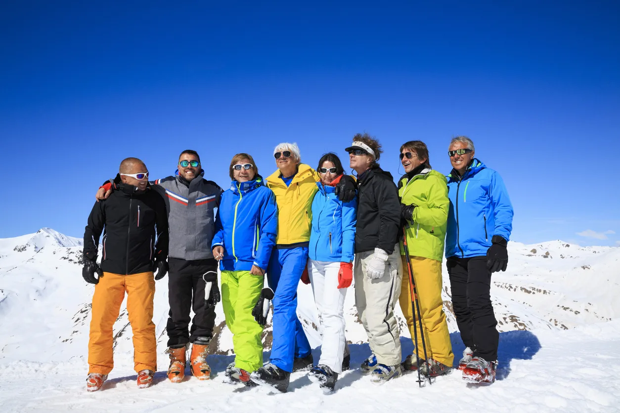 Group of snow skiers
